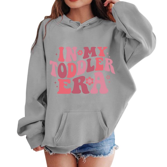 MEZZALL Girls Boys Hoodie Long Sleeve Soft Sweatshirt Graphic Hoody Kids Cute Pullovers Tops Trendy Toddler Dailywear, Grey, 7-8 Years
