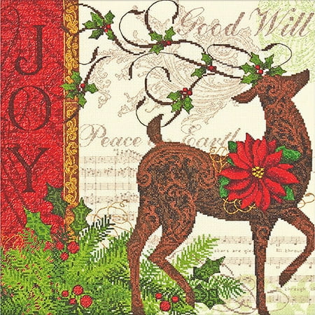 Dimensions Gold Collection "Winter Reindeer" Counted Cross Stitch Kit, 12" x 12"