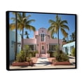 thumbnail image 2 of Designart "Pink House in Miami IV" Beachhouse Floater Framed Canvas Print, 2 of 7