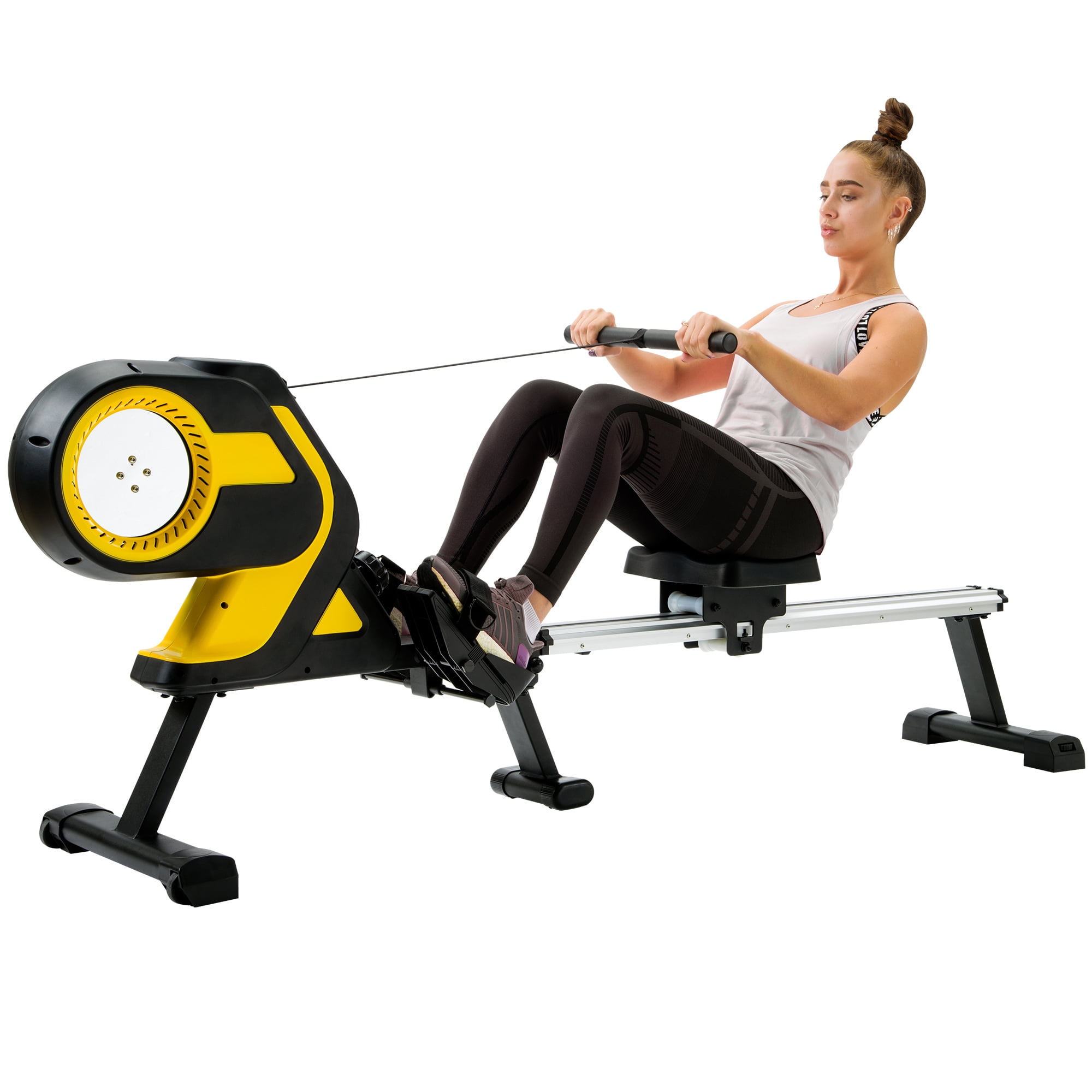 Details about   Magnetic Rowing Machine with LCD Monitor 46" Slide Rail Compact Folding Rower 
