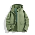 thumbnail image 2 of HOOMEUMY Men's Hooded Windbreaker Jacket Lightweight Waterproof Raincoat Zipper Up Outdoor Sports Coat with Pockets Green XL, 2 of 4