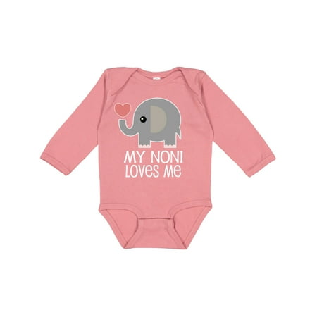 

Inktastic My Noni Loves Me Grandchild Gift Baby Boy or Baby Girl Long Sleeve Bodysuit