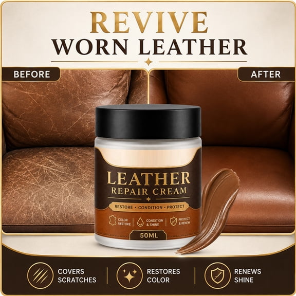 Leather Scratch Repair, Leather Color Restorer for Couches, Rejuvenates Dull Leather to Original Rich Tone, for Vehicle Drivers to Restore Car Interior and Seats, Handy Household