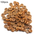 thumbnail image 1 of Trayknick 100Pcs Wooden Decorative Buttons Solid Color Sewing Clothing Scrapbook DIY Craft Orange, 1 of 13