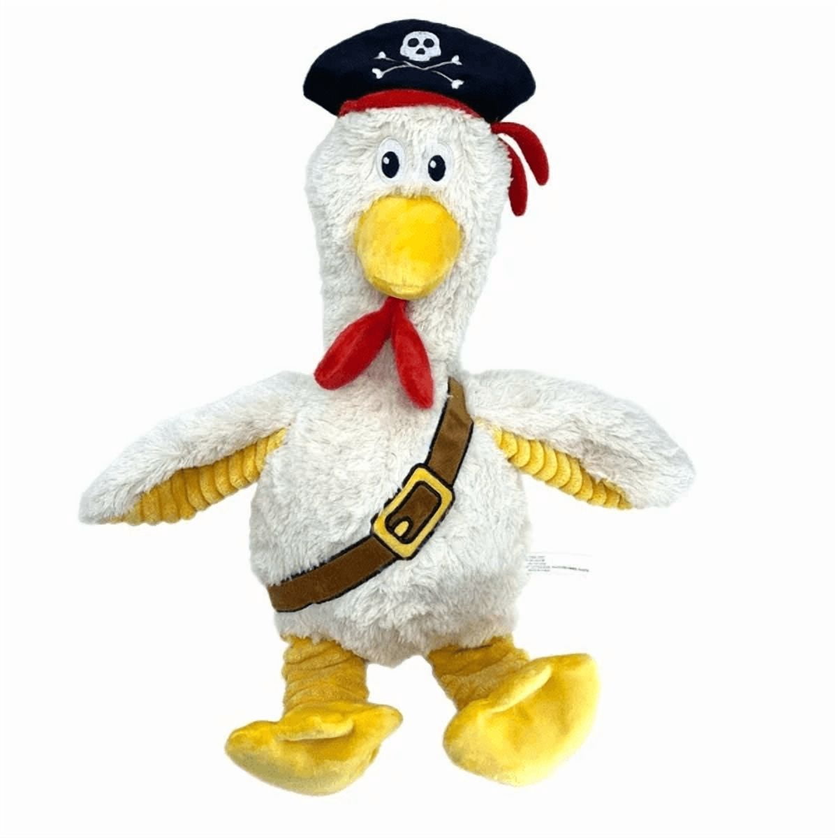 Think dog Pirate Chicken Dog Toy (Set of 2) - Squeaky Plush – 18" Tall - Large