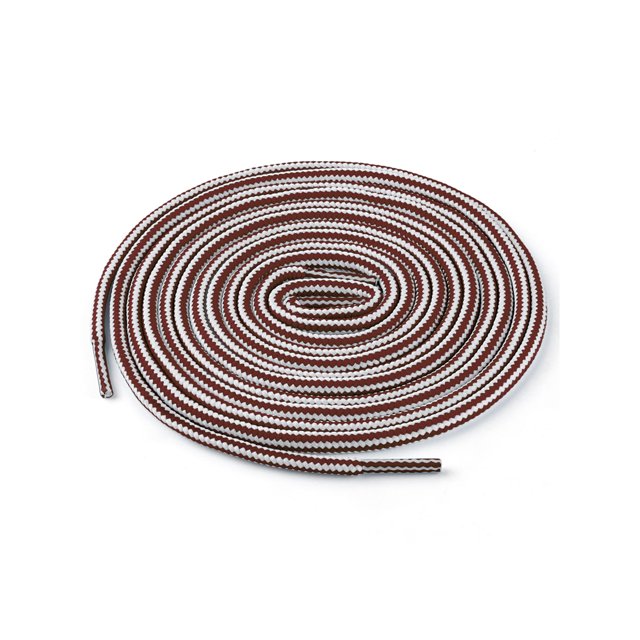 INSPIRE CHIC Lacet de Botte Unisexe Rond en Corde à Rayures Bicolores 1/5 Épais 150cm / 59.05 Pouces Blanc Rouge Vin