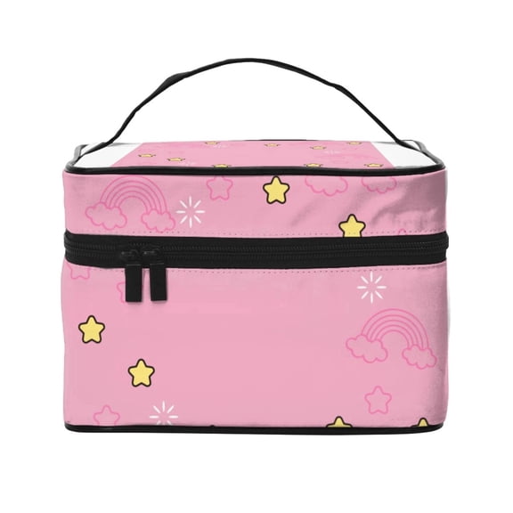 Lriosel Unfilled travel makeup bag, women's makeup case, portable makeup artist storage bag, makeup brush storage, pink