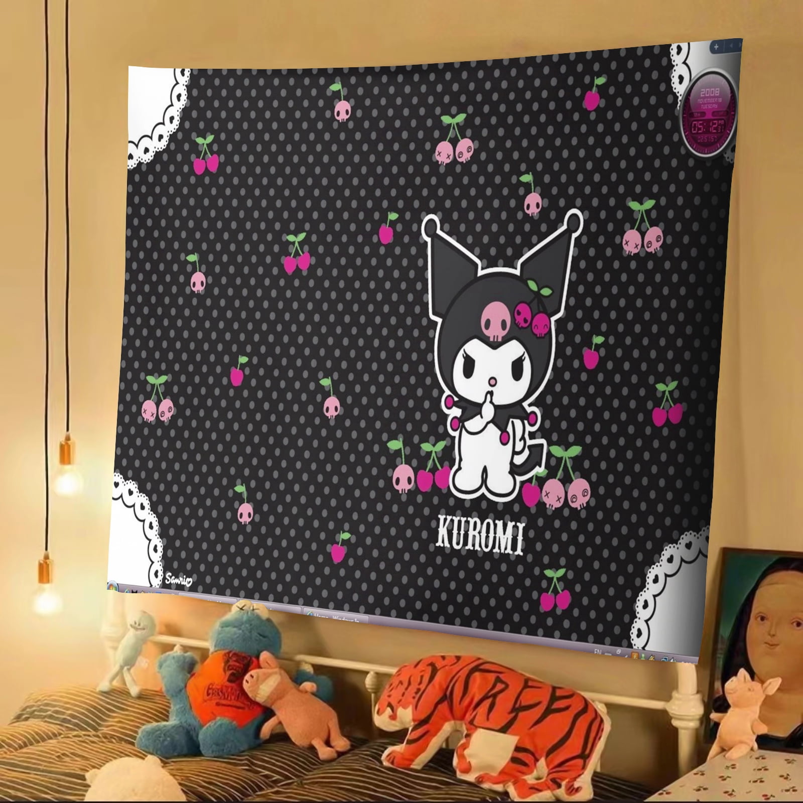 Kurome Sanrio Cartoon Tapestry Bedroom Living Room Decoration