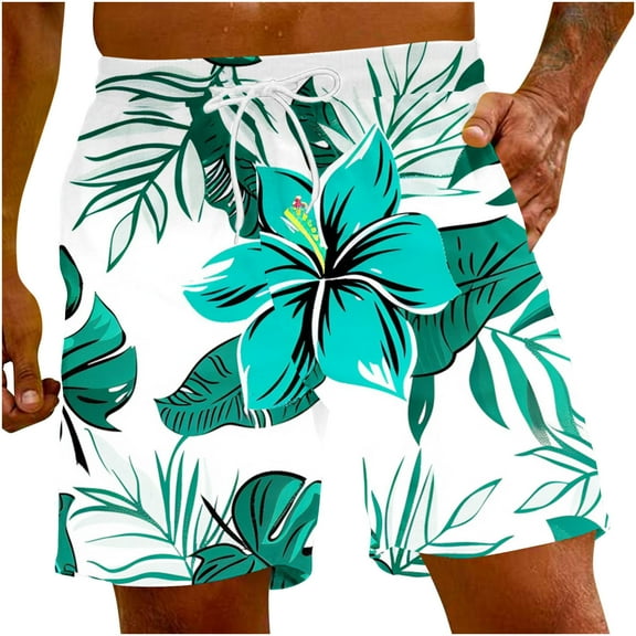 Aueoeo Swim Trunks For Mens Board Shorts Casual Breathable Plus Size Hawaii Beach Shorts Swimwear Bathing Suits