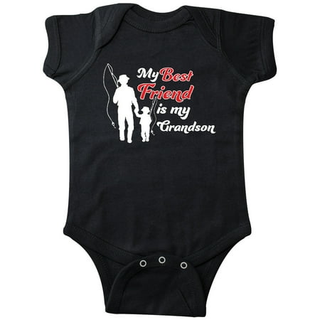 

Inktastic My Best Friend Is My Grandson Gift Baby Boy or Baby Girl Bodysuit