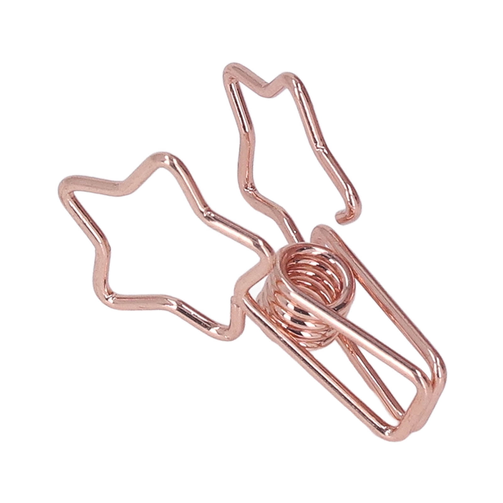 M Buder 100pcs Star Binder Clips Cute Cartoon Hollow Strong Clamping Force Sturdy Metal Paper Clamps for Office Account Tickets Rose Gold (7.87 inches / 20 cm)