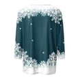 thumbnail image 4 of Mlqidk 3/4 Sleeve Shirts for Women Crew Neck Christmas Tree Print Graphic Tees Blouses Tops,Fall Tops for Women 2023 Dark Blue XXXL, 4 of 5