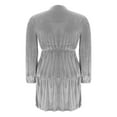 thumbnail image 6 of Mifsaly Velvet Cocktail Dresses for Women Button Down V-Neck Elegant Mini Dress Tunic Flowy Evening Cocktail Party Gowns Trendy Spring Fall Outfits XXL, 6 of 8