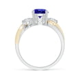 thumbnail image 2 of ANGARA Natural 1.45 ct Tanzanite and Diamond Twisted Vine Ring in 14K White & Yellow Gold for Women (Size-7mm) | December Birthstone, Anniversary, Jewelry Gift for Women | Natural Tanzanite Ring, 2 of 11