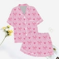 thumbnail image 5 of XIAONU Pajama Sets for Women - V Neck Button Pocket Short Sleeves Sleepwear With Printed Valentine Theme Sleep Set, 5 of 6