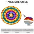 thumbnail image 6 of Colorful Tie Dye Layered Mandala Round Fitted Tablecloth with Elastic Edge,Dining Table Cover Waterproof,Outdoor Round Tablecloth for Camping,Dining,Indoor and Outdoor, 6 of 7