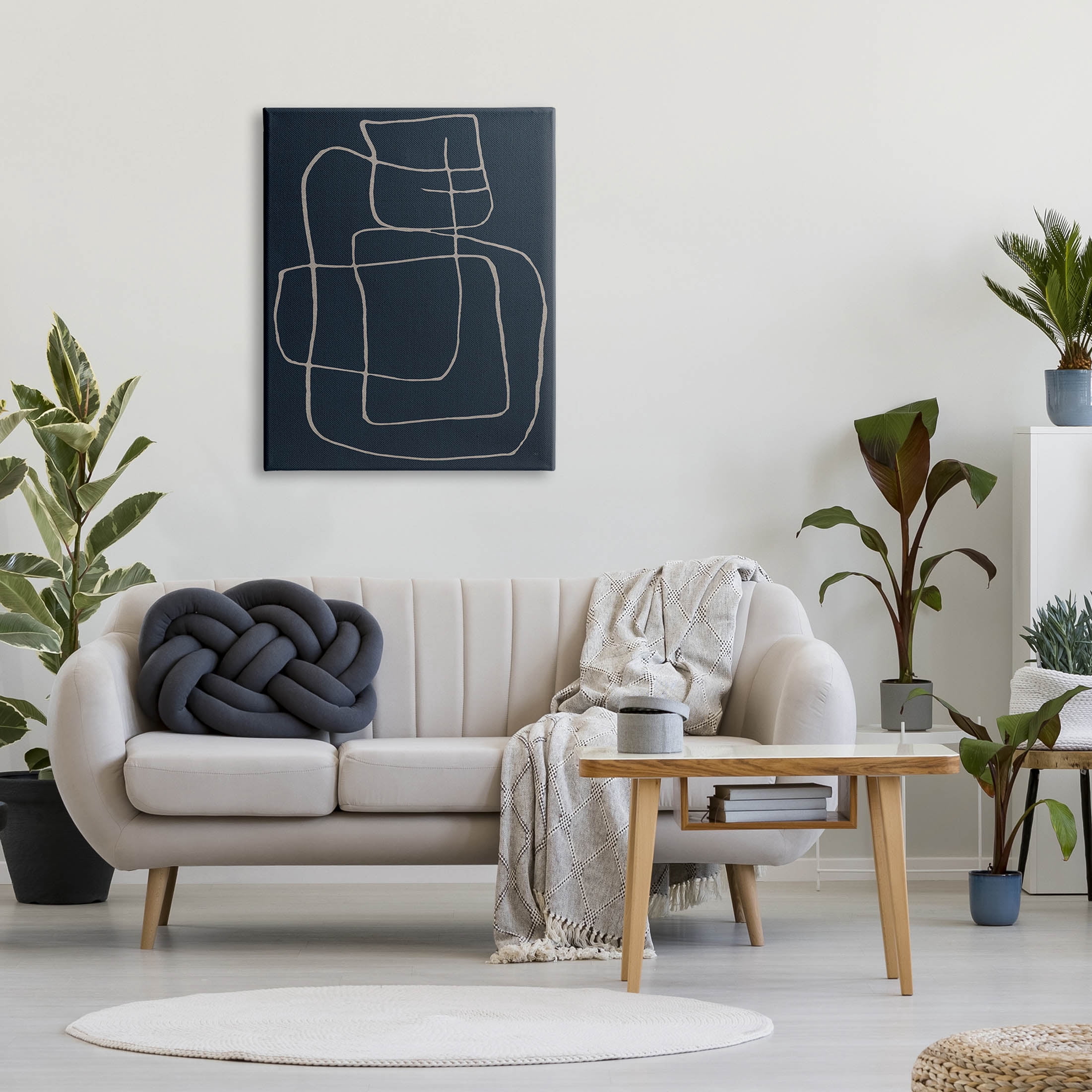 Stupell Industries Squiggle Shapes Abstract Lines Graphic Art Gallery Wrapped Canvas Print Wall Art, Design by Susan Jill