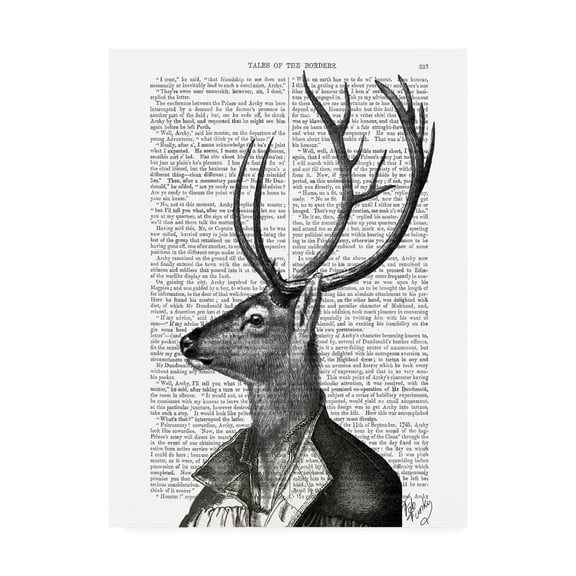 Trademark Fine Art 'Deer Portrait 2' Canvas Art by Fab Funky