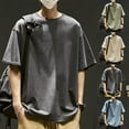 thumbnail image 2 of CENL Men Casual Crew Neck T-shirt Tops Loose Short Sleeve Oversize Hip-Hop Tee Shirt, 2 of 9