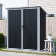 thumbnail image 1 of Remise de Rangement Extérieure Noire 5x3 Pi - Armoire de Patio en Résine Résistante aux Intempéries pour Outils, Coussins et Rangement de Vélos - Verrouillable - Durable et Assemblage Facile, 1 of 8