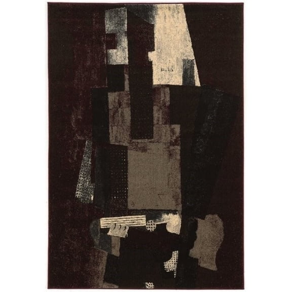 Bowery Hill 8' x 10' 3" Rug in Black and Burgundy