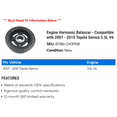 thumbnail image 2 of Engine Harmonic Balancer - Compatible with 2007 - 2015 Toyota Sienna 3.5L V6 2008 2009 2010 2011 2012 2013 2014, 2 of 2
