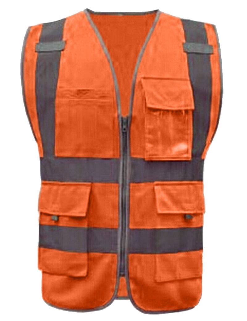 Facility Maintenance & Safety Red GOGO Zipper Mesh Reflective Safety