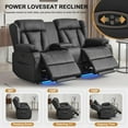 thumbnail image 4 of WISHDEER Power Loveseat Recliner Sofa Home Theater Seating with Console Reclining Loveseat for Living Room Sofa RV Couch with LED Lights USB, 4 of 8