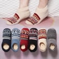 thumbnail image 2 of Fuzzy Warm Slipper Socks for Men Women,Winter Cozy Fleece Soft Lined Non-slip Knitted socks, 2 of 4