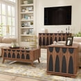 thumbnail image 6 of LEFHDA Set of 2 24" Large Square End Tables with Storage — Mid Century Modern Sofa Side Tables, Nightstands with Doors/Drawer & Adjustable Shelf for Living Room, 6 of 10