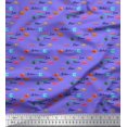 thumbnail image 1 of Soimoi Purple Heavy Satin Fabric Arrow & Text Print Fabric by Yard 54 Inch Wide, 1 of 1