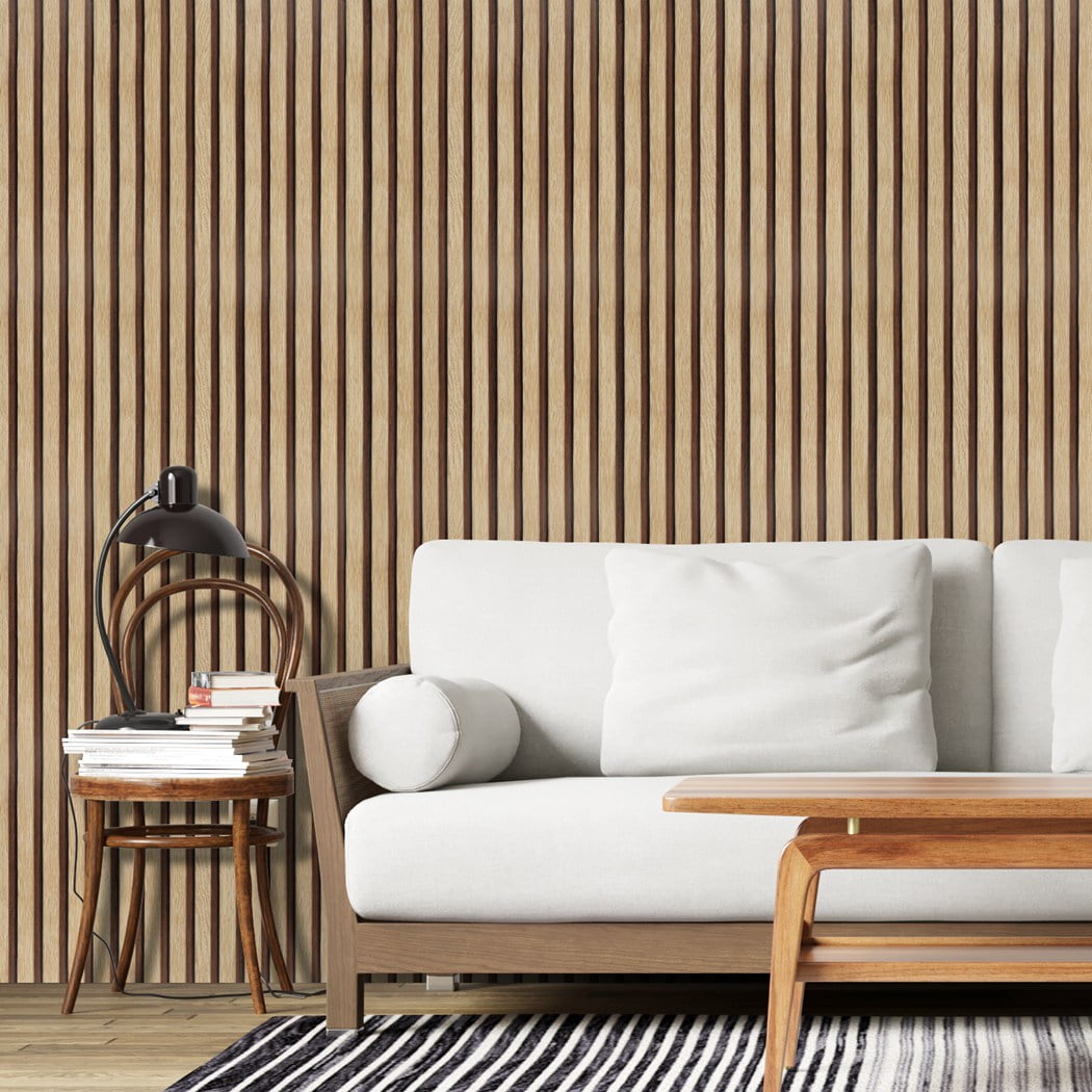Arthome Wood Grating Wallpaper 17''x240'' Self-Adhesive Removable Peel and Stick Wallpaper Vinyl Decorative Wood Stripe Grain Paper Film Vintage Wall Covering for Furniture Easy to Clean