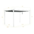 thumbnail image 6 of Ulax Furnitiure 10Ft x 13Ft Patio Aluminum Retractable Pergola with UV-Proof Canopy, White, 6 of 8