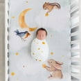 thumbnail image 4 of Rookie Humans 100% Cotton Sateen Fitted Crib Sheet: Goodnight Wonderland. Modern Nursery, Use as a Photo Background for Your Baby Pictures. Standard Crib Size (52 x 28 inches), 4 of 4
