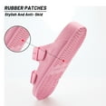 thumbnail image 4 of VICT POPU Womens Sandals Adjustable Double Buckle Strap Waterproof EVA Flat Slides，Pink,Sizes 9, 4 of 6