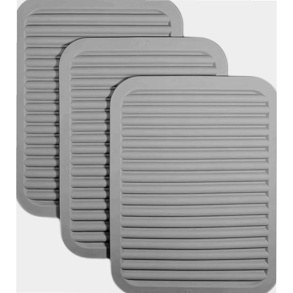 Silicone Trivets for Hot Pots and Pans Large, Trivets for Hot Dishes Large, Trivets for Granite Countertops, Silicone Hot Pads for Kitchen, Silicone Hot Pads Pot Holders 9"X12" Grey 3 Pack