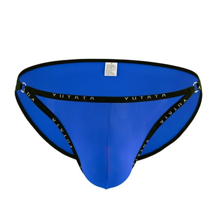 

Uorcsa Soft Stretch Narrow Side Hip Wrap Sexy Low Waist Ice Silk Men s Underwear Ultra Thin Underpants Blue