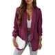 thumbnail image 1 of Blazer PRETTYGARDEN para mujer, casual, 2024, frente abierto, morado y rojo, 1 of 6