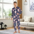 thumbnail image 3 of Adult Christmas Onesie Santa Claus and Candy Zipper One-Piece Pajamas Unisex with Pockets, 3 of 6