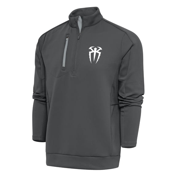 Men's Antigua Charcoal/Silver Roman Reigns Generation Quarter-Zip Pullover Top