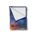 thumbnail image 2 of Lake Soft Flannel Fleece Blanket, Dreamy Sunset Scenery with Reflection on the Lake Dramatic Dusk Twilight, Cozy Plush for Indoor and Outdoor Use, 60" x 80", Blue Pale Orange Yellow, by Ambesonne, 2 of 6