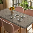 thumbnail image 3 of Beige Boho Table Cloths for 6 Foot Rectangle Tables, Vintage Floral Abstract Art Ethic Tribe Patio Waterproof Elastic Fitted Tablecloths, Washable Rectangular Table Cover for Camping, 3 of 8
