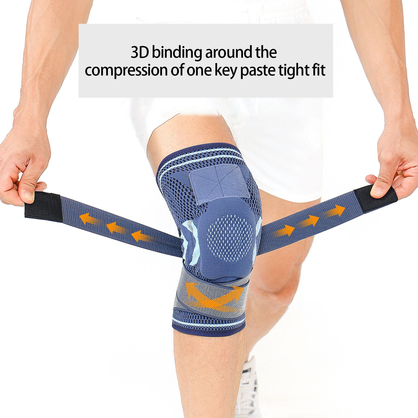 Adjustable Knee Brace with Side Stabilizers Breathable Patella Support for Men Women Basketball Running Cycling Fitness