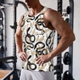 thumbnail image 5 of Lsque Snake Pattern Mens Tank Tops Muscle Athletic Quick Dry Sleeveless Workout Fitness T Shirts Beach Tank Top, Loose-fit Sleeveless Shirt for Men-Large, 5 of 7