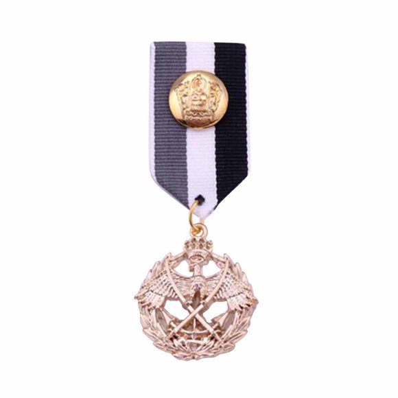 Broche de medalla a rayas con forma de ramillete, regalo único, accesorio de disfraz, joyería Estilo E
