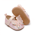 thumbnail image 3 of Baby Sweetie Baby Girl Mary Jane Flats Shiny 3D Butterfly Non-Slip First Walkers Princess Wedding Dress Shoes, 3 of 8