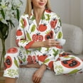 thumbnail image 4 of Goofa Tomatoes Printed Women’s 2 Piece Pajama Set Super,Pajamas Women's Long Sleeve Sleepwear Soft Button Down Loungewear Pjs Lounge Set Nightwear-Medium, 4 of 9