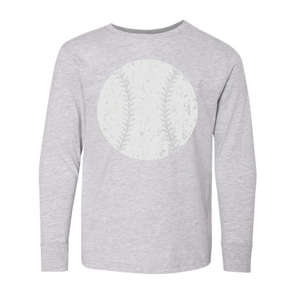 Inktastic Distressed Baseball in White Long Sleeve Youth T-Shirt