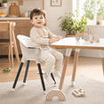 thumbnail image 4 of Fodoss 3-in-1 Wooden High Chair for Babies and Toddlers Easy Clean Baby Feeding Chair with Sponge Cushion Black, 4 of 6