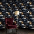 thumbnail image 2 of Boho Peel and Stick Wallpaper Detailed Engraving Celestial Scene Gold Silver Accents 23.6in x 9.8ft Self Adhesive Removable Wall Paper Renter Friendly Wall Covering for Bedroom Nursery Cabinet, 2 of 8